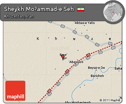 Shaded Relief Map of Sheykh Moḩammad-e Seh