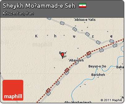 Shaded Relief Map of Sheykh Moḩammad-e Seh