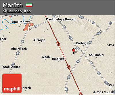 Shaded Relief Map of Manīzh