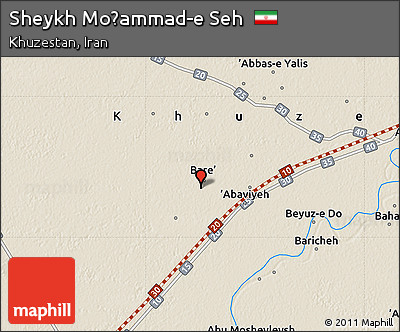 Shaded Relief Map of Sheykh Moḩammad-e Seh