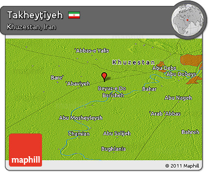 Physical Panoramic Map of Takheyţīyeh