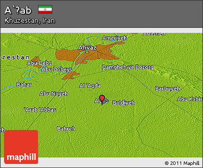 Physical Panoramic Map of A`ẕab