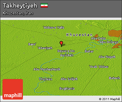Physical Panoramic Map of Takheyţīyeh