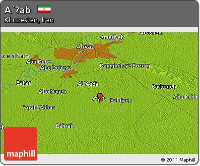 Physical Panoramic Map of A`ẕab