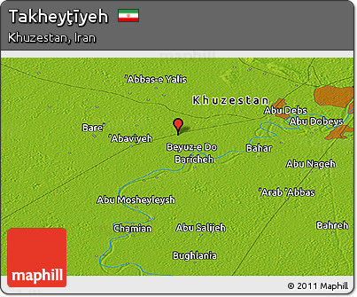 Physical Panoramic Map of Takheyţīyeh