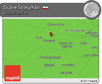 Political Panoramic Map of Dūb-e Soleymān