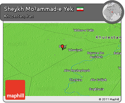Political Panoramic Map of Sheykh Moḩammad-e Yek