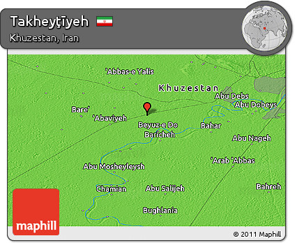Political Panoramic Map of Takheyţīyeh