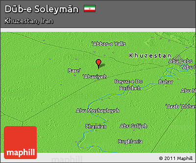 Political Panoramic Map of Dūb-e Soleymān