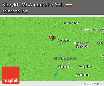 Political Panoramic Map of Sheykh Moḩammad-e Yek