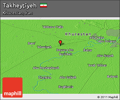 Political Panoramic Map of Takheyţīyeh