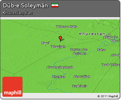 Political Panoramic Map of Dūb-e Soleymān