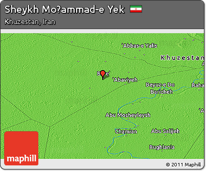Political Panoramic Map of Sheykh Moḩammad-e Yek
