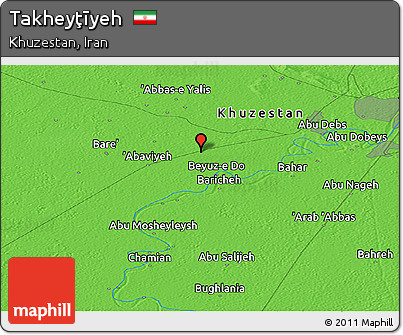 Political Panoramic Map of Takheyţīyeh