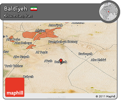 Satellite Panoramic Map of Baldīyeh
