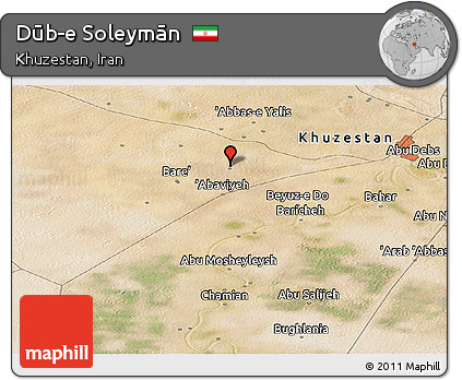 Satellite Panoramic Map of Dūb-e Soleymān