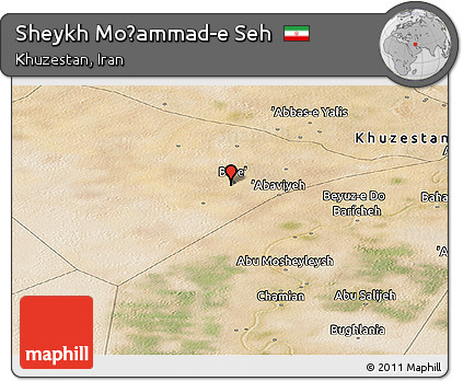 Satellite Panoramic Map of Sheykh Moḩammad-e Seh