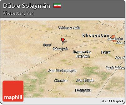Satellite Panoramic Map of Dūb-e Soleymān