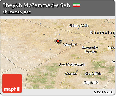Satellite Panoramic Map of Sheykh Moḩammad-e Seh