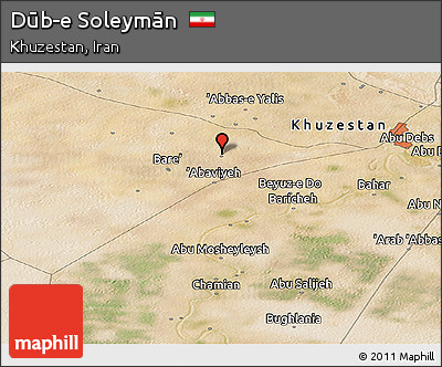 Satellite Panoramic Map of Dūb-e Soleymān