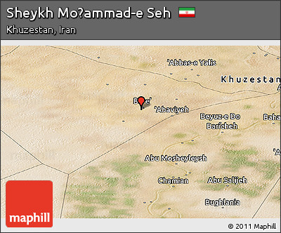 Satellite Panoramic Map of Sheykh Moḩammad-e Seh