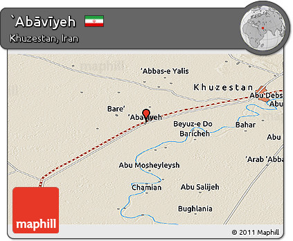 Shaded Relief Panoramic Map of `Abāvīyeh