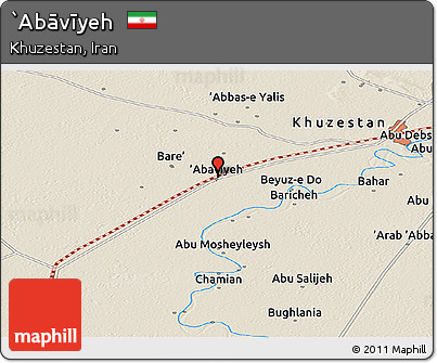 Shaded Relief Panoramic Map of `Abāvīyeh