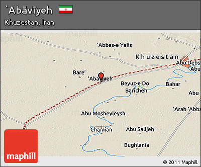 Shaded Relief Panoramic Map of `Abāvīyeh