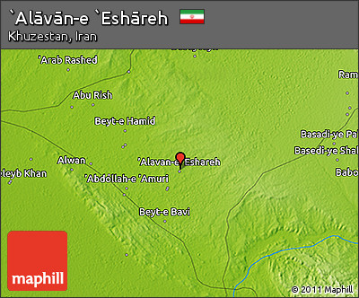 Physical 3D Map of `Alāvān-e `Eshāreh