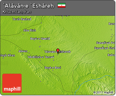 Physical 3D Map of `Alāvān-e `Eshāreh