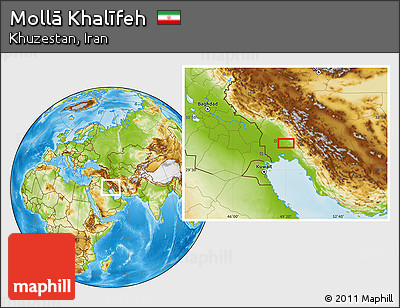 Physical Location Map of Mollā Khalīfeh