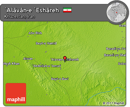 Physical Map of `Alāvān-e `Eshāreh