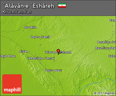 Physical Map of `Alāvān-e `Eshāreh