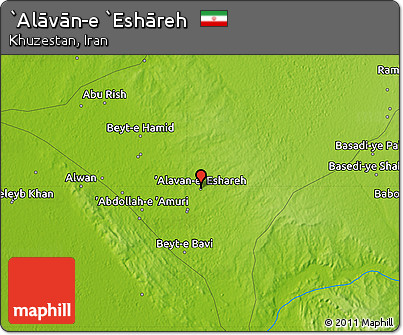 Physical Map of `Alāvān-e `Eshāreh