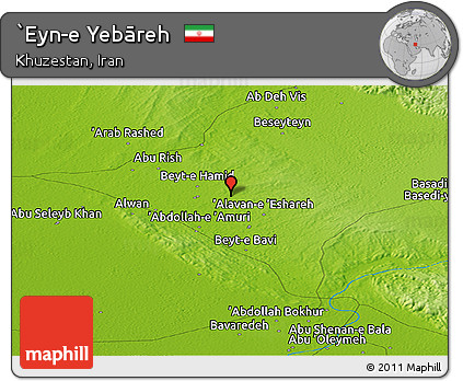 Physical Panoramic Map of `Eyn-e Yebāreh