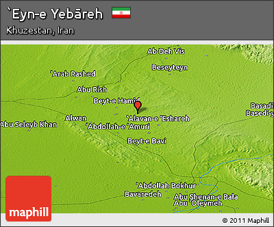 Physical Panoramic Map of `Eyn-e Yebāreh