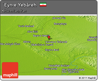 Physical Panoramic Map of `Eyn-e Yebāreh