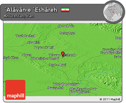 Political Panoramic Map of `Alāvān-e `Eshāreh
