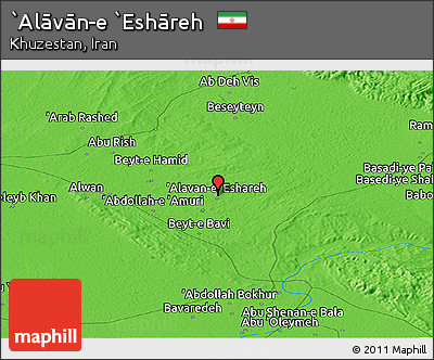 Political Panoramic Map of `Alāvān-e `Eshāreh