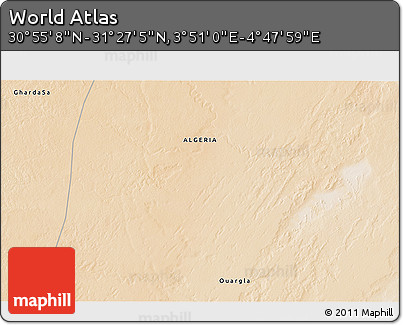 Satellite 3D Map of the Area around 31° 11' 6" N, 4° 19' 30" E