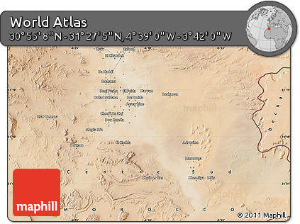 Satellite Map of the Area around 31° 11' 6" N, 4° 10' 30" W