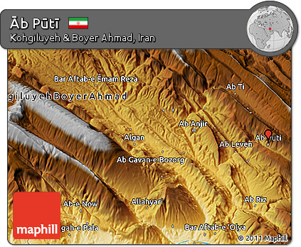 Physical 3D Map of Āb Pūtī