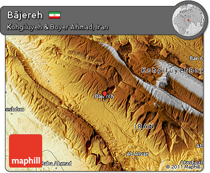 Physical 3D Map of Bājereh