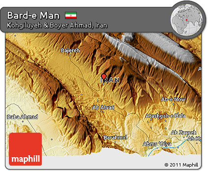 Physical 3D Map of Bard-e Man