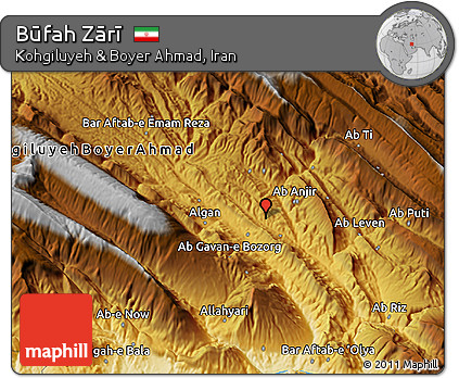 Physical 3D Map of Būfah Zārī