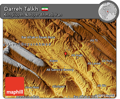 Physical 3D Map of Darreh Talkh