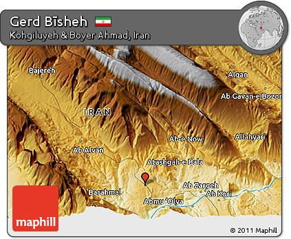 Physical 3D Map of Gerd Bīsheh