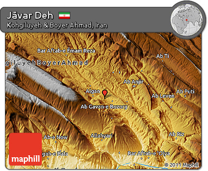Physical 3D Map of Jāvar Deh