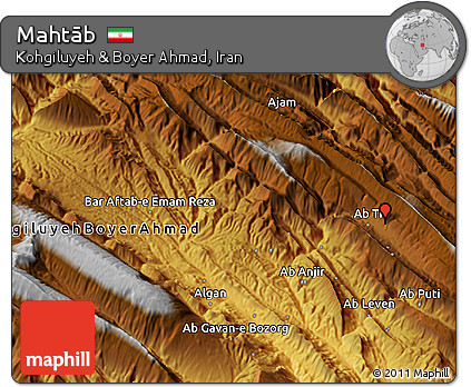 Physical 3D Map of Mahtāb