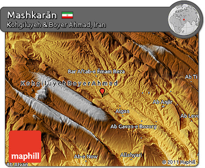 Physical 3D Map of Mashkarān